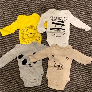 NWOT- 4pc baby boy long sleeve onesies